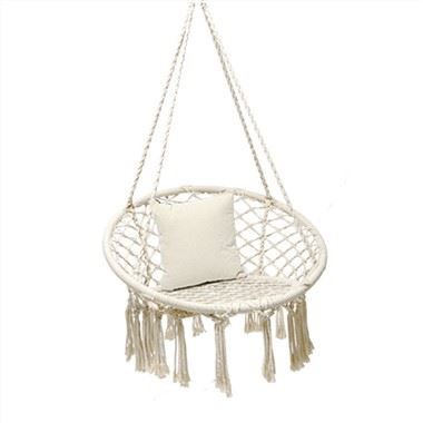 Bela viseča mreža za kampiranje okrogle oblike