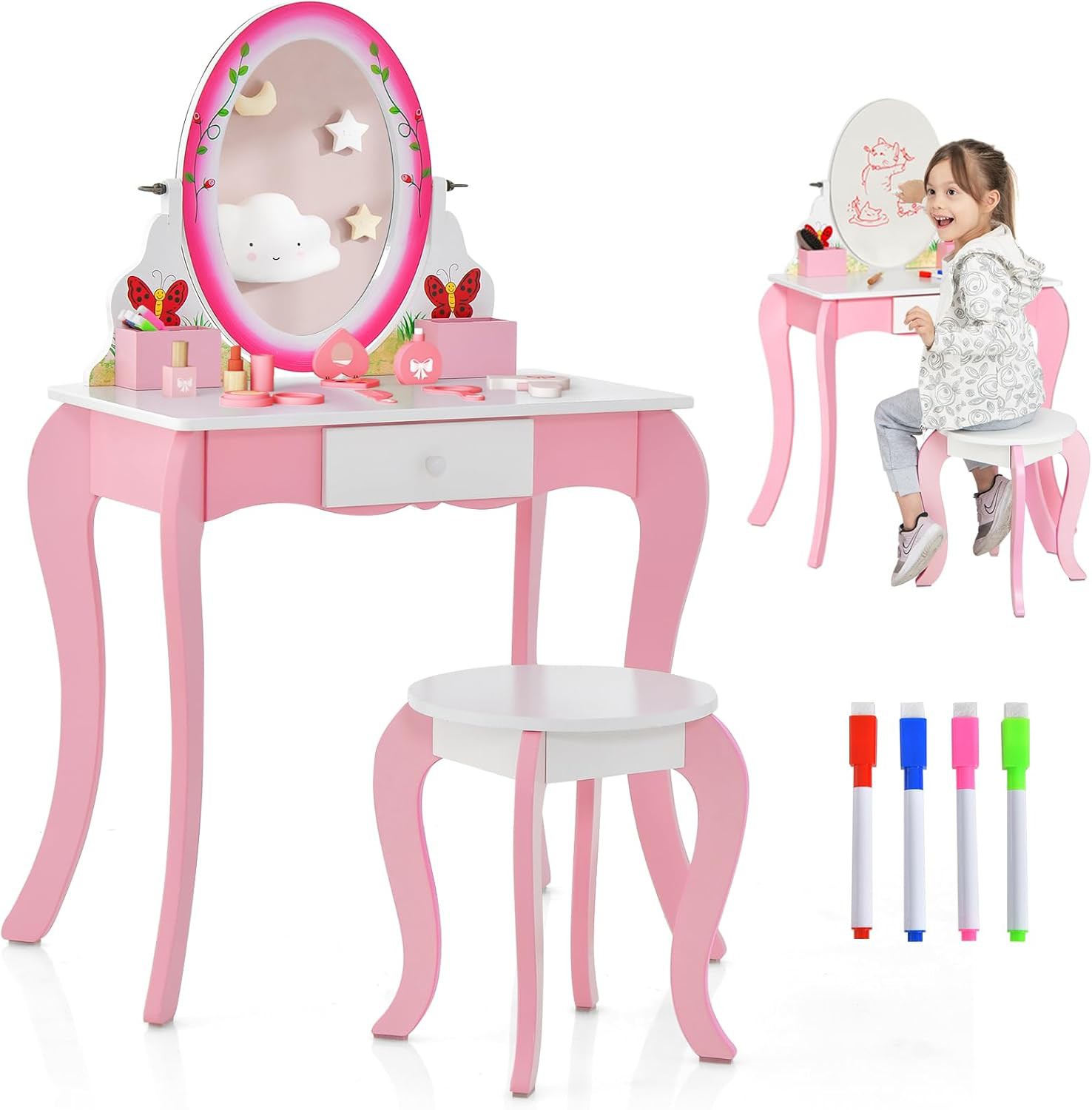 Childrens Dressing Table with Stool Childrens Dressing Table with Stool