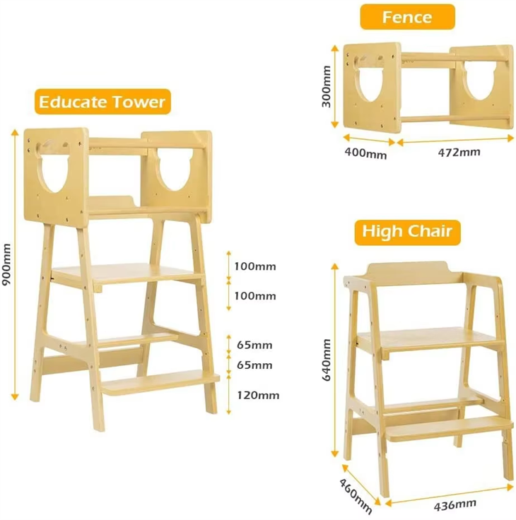 Wooden Toddler Chair Tower